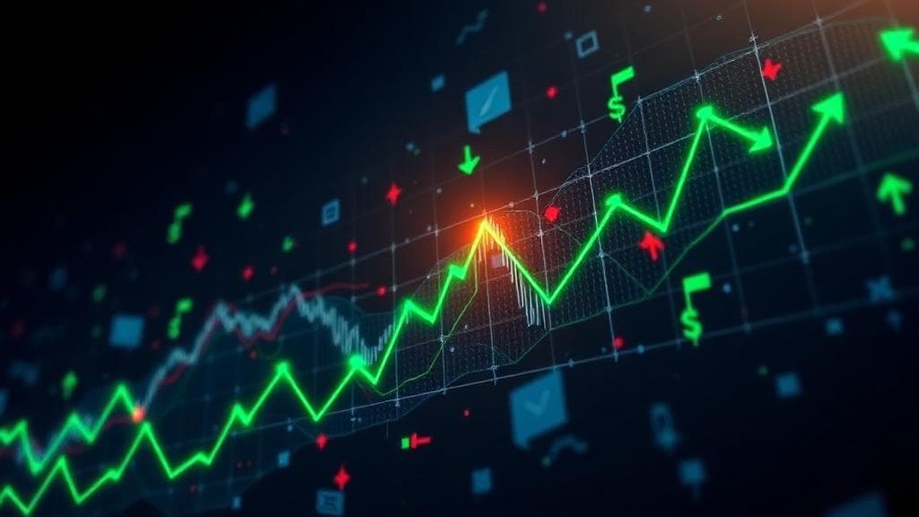 Ilustração de análise de dados do mercado financeiro